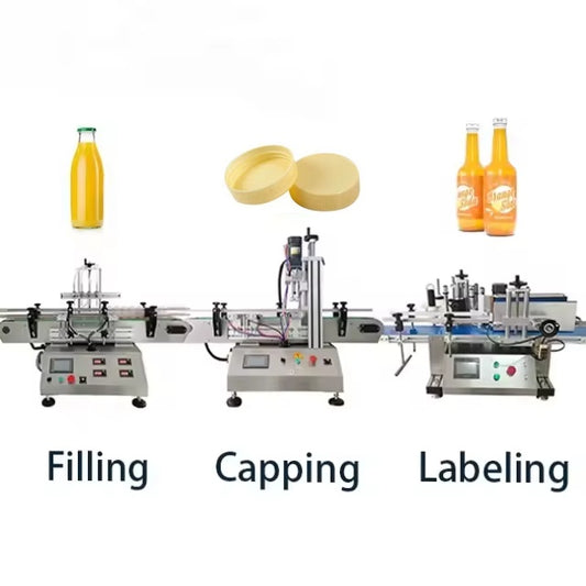 Automatic Small Essential Liquid Filling Machine Oil Perfume Juice Liquid Bottle Filling Capping and Labeling Machine