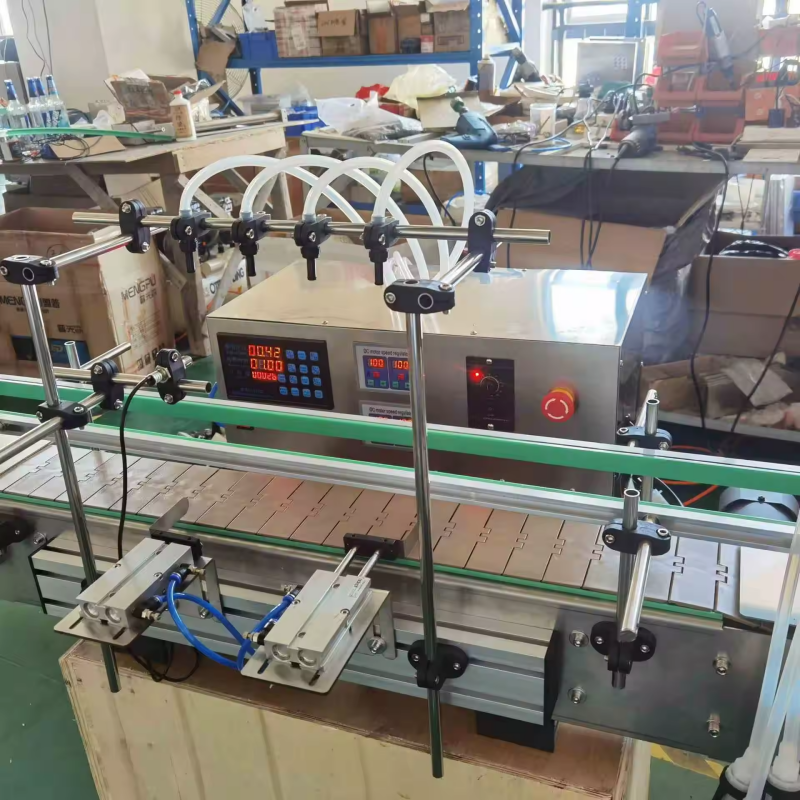 Wholesale Automatic Desktop Liquid Wine Whisky Filling Machine Glass Plastic Bottle Filling Machine With Conveyor Belt