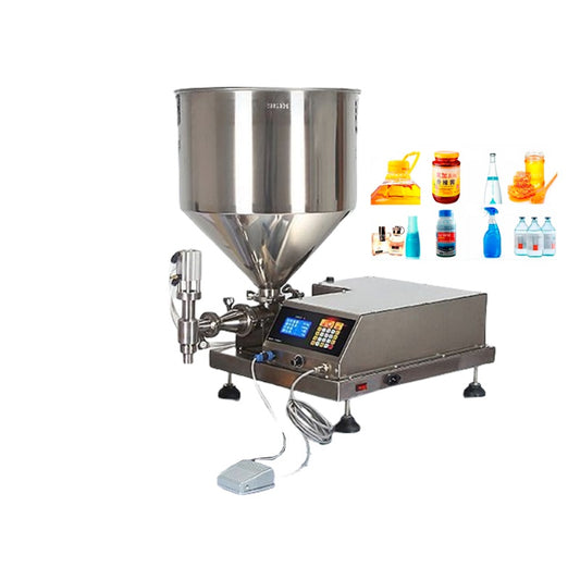 Semi-automatic W1800 Pneumatic Weighting Filling Machine for Honey Salad Dressings Oils, Sauces Creams Ketchups Jams and Pastes