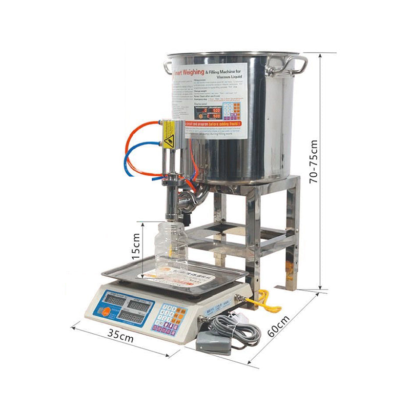 Semi-automatic Pneumatic Jam Paste Glue Viscous Honey Ketchup Filler Peanut Butter Paste Weighing Filling Machine