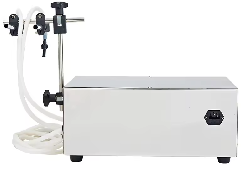 Semi-automatic Double Nozzles Perfume Vial Oral Liquid Filling Machine Peristaltic Pump Filler 50ml Small Bottle Filling Machine