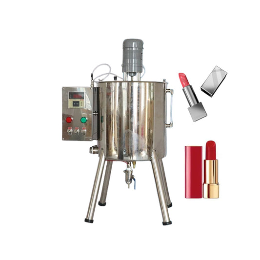Semi-automatic Manual Wax Lipstick Candle Cosmetic Making Machine Lip Balm Heating Filling Machine With Mixer and 15L Hopper