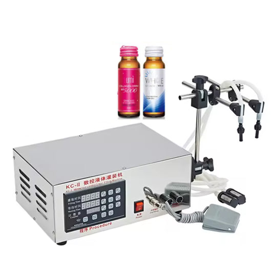 Semi-automatic Double Nozzles Perfume Vial Oral Liquid Filling Machine Peristaltic Pump Filler 50ml Small Bottle Filling Machine